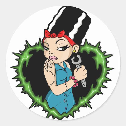 Arbeiterbraut Runder Aufkleber (Vorderseite)