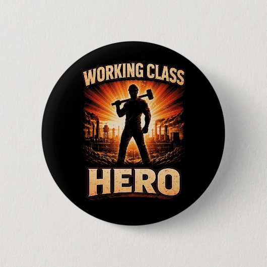 Arbeiterheld Button (Vorderseite)