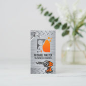 Arbeiterlogo | Metallbohrhammer Visitenkarte (Stehend Vorderseite)