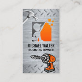 Arbeiterlogo | Metallbohrhammer Visitenkarte (Vorderseite)