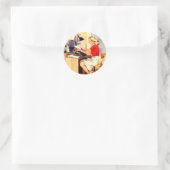 Arbeitermädchen Runder Aufkleber (Tasche)