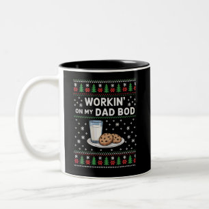 Arbeitet an meinem Dad Bod Schwangerschaft Neue Mu Zweifarbige Tasse