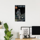 ARBEITET DIE NACHT-UMSCHALTTASTE FÜR MARS MOON NAS POSTER (Heimbüro)