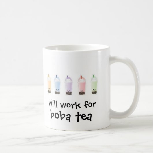 Arbeitet für Boba Tee [fertigen Sie Ihren Beruf] Kaffeetasse (Rechts)