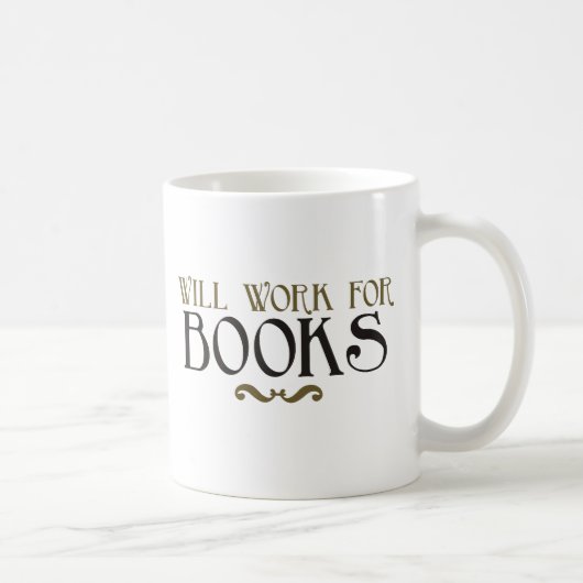 Arbeitet für Bücher Kaffeetasse (Rechts)