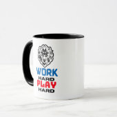 ARBEITET HARD PLAY HARD , LIBE TASSE (Vorderseite Links)