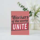Arbeitnehmer der Welt UNITE Postkarte (Stehend Vorderseite)