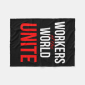 Arbeitnehmer der Welt vereint Fleecedecke (Vorderseite (Horizontal))