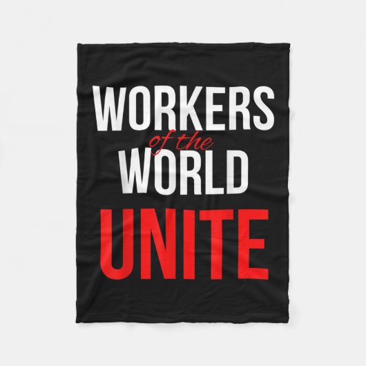 Arbeitnehmer der Welt vereint Fleecedecke (Vorderseite)