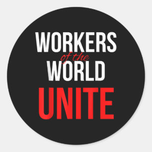 Arbeitnehmer der Welt vereint Runder Aufkleber