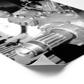 Arbeitnehmerin in Fabriken mit Motor Poster (Ecke)