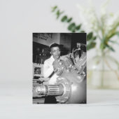 Arbeitnehmerin in Fabriken mit Motor Postkarte (Stehend Vorderseite)