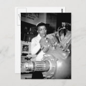 Arbeitnehmerin in Fabriken mit Motor Postkarte (Vorne/Hinten)