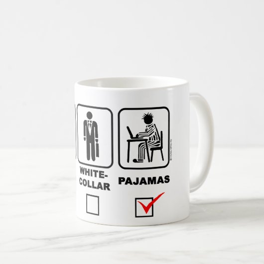 Arbeits-, Büro- oder Pyjamas Kaffeetasse (VorderseiteRechts)