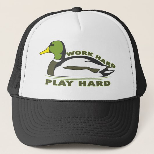 Arbeits-hartes Spiel-harte Stockenten-Ente Truckerkappe (Vorderseite)