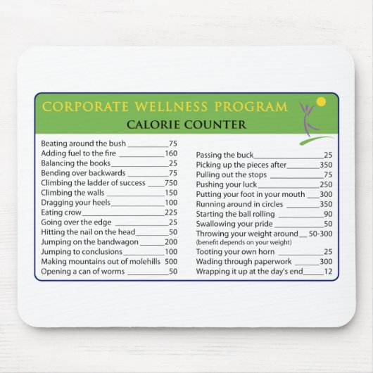 Arbeits-Kalorien Mousepad (Vorne)