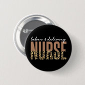 Arbeits- und Krankenschwester Cheetah Leopard Druc Button (Vorne & Hinten)