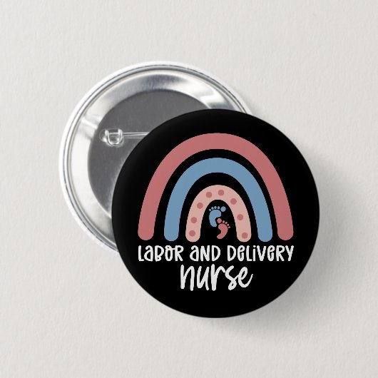 Arbeits- und Krankenschwester Rainbow Nurse Gesche Button (Vorne & Hinten)
