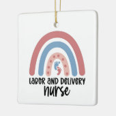 Arbeits- und Krankenschwester Rainbow Nurse Gesche Keramikornament (Links)