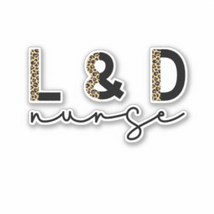 Arbeits- und Lieferschwester L & D Cheetah Print Aufkleber