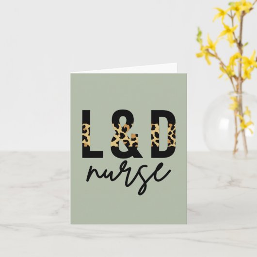 Arbeits- und Lieferschwester L & D Cheetah Print Karte (Gelbe Blume)