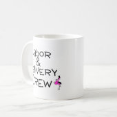 Arbeits- und Lieferungs-Crew-Storch Kaffeetasse (Vorderseite Links)