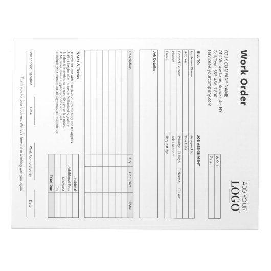 Arbeitsauftrag | Logo des Unternehmens "Aus dem Ge Notizblock (Vorderseite)