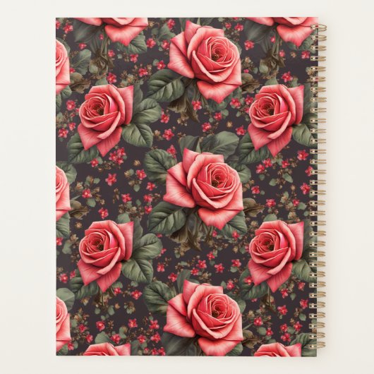 Arbeitsbuch mit schönem Rose-Muster Planer (Rückseite)