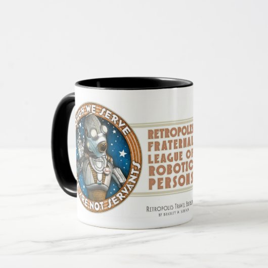 Arbeitsdie Gewerkschafts-Tasse der Roboter Tasse (Vorderseite Links)