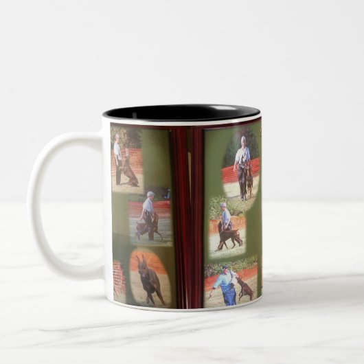 Arbeitsdobermann Charlien Brown Zweifarbige Tasse (Links)