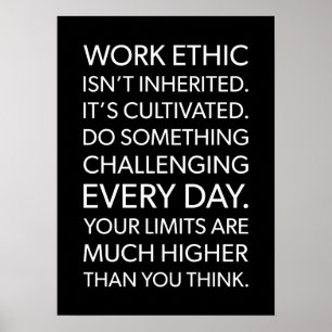 Arbeitsethik, hart arbeiten - Motivierend Fitnessr Poster
