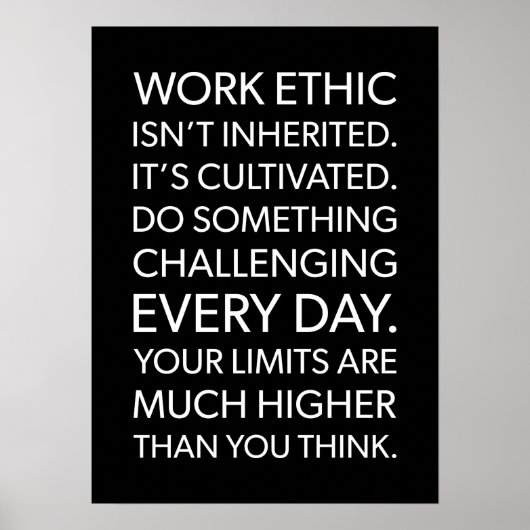 Arbeitsethik, hart arbeiten - Motivierend Fitnessr Poster (Vorne)