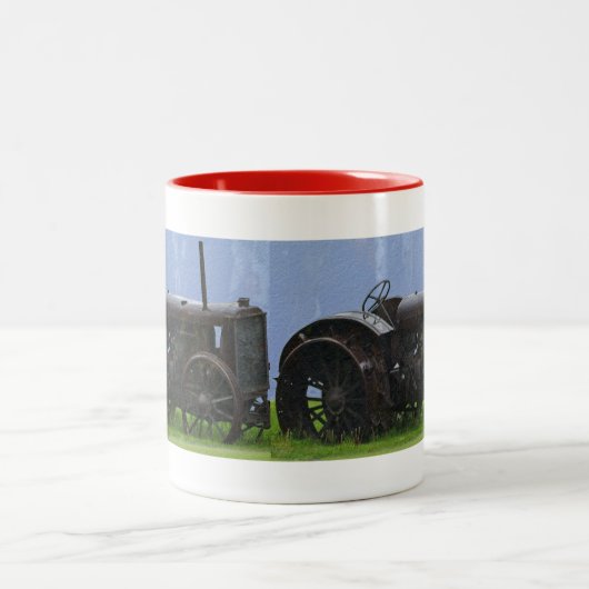 Arbeitsfahrzeug für schwere Nutzfahrzeuge Zweifarbige Tasse (Mittel)