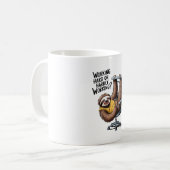 Arbeitsfest oder kaum arbeitend kaffeetasse (Vorderseite Links)