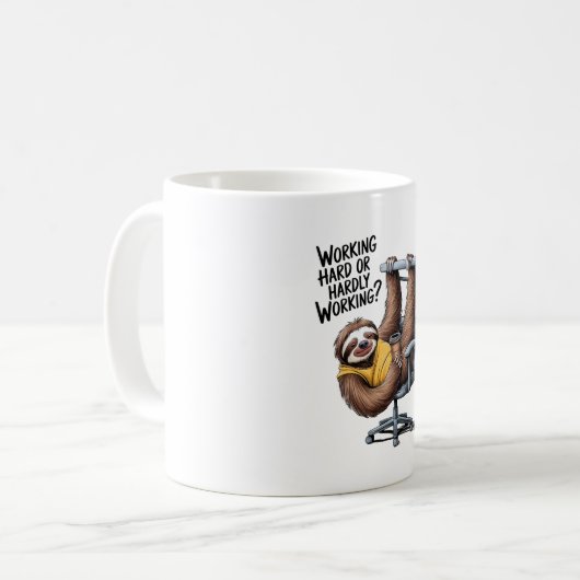 Arbeitsfest oder kaum arbeitend kaffeetasse (Vorderseite Links)