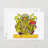 Arbeitsfeuerwehrmann Postkarte (Vorne/Hinten)