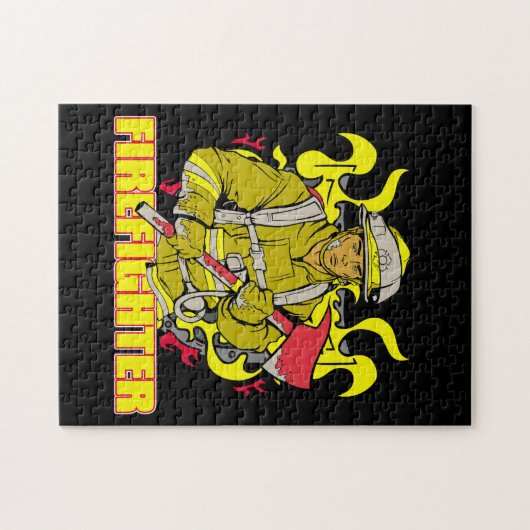 Arbeitsfeuerwehrmann Puzzle (Horizontal)