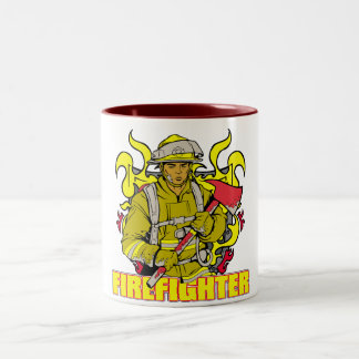 Arbeitsfeuerwehrmann Zweifarbige Tasse