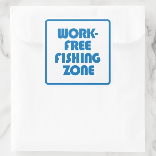 Arbeitsfreie Fischereizone Quadratischer Aufkleber (Tasche)