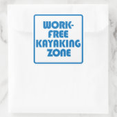 Arbeitsfreie Kajakzone Quadratischer Aufkleber (Tasche)