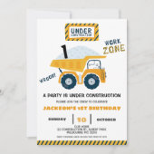 Arbeitsgebiet LKW im Bau Geburtstag Einladung (Vorderseite)