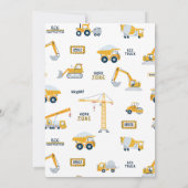 Arbeitsgebiet LKW im Bau Geburtstag Einladung (Rückseite)