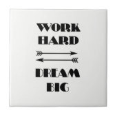 ARBEITSHARD DREAM GROSSEN Zitat Text Schwarz und W Fliese (Vorderseite)