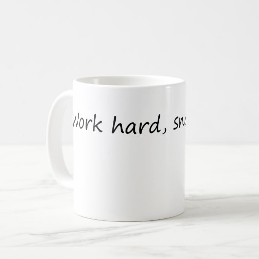Arbeitsharter Snack oft - Motivation Kaffeetasse (Vorderseite Links)