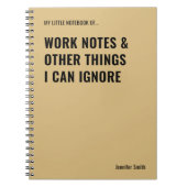 Arbeitshinweise und andere Dinge Witziges Zitat Notizblock (Vorderseite)