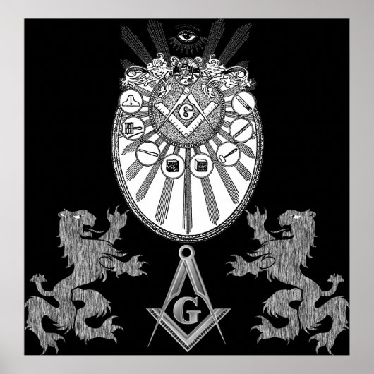 Arbeitsinstrumente und Löwen Poster (Vorne)