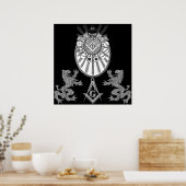 Arbeitsinstrumente und Löwen Poster (Küche)