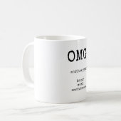 Arbeitsjubiläum, OMG ein weiteres Jahr, lustiger M Kaffeetasse (Vorderseite Links)