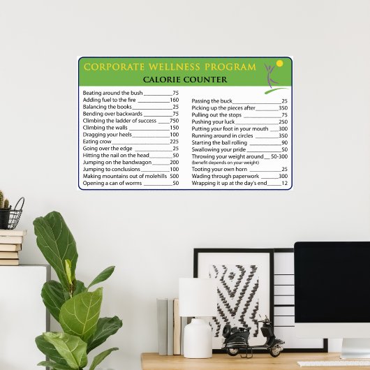 Arbeitskalorien Poster (Heimbüro)