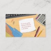 Arbeitskarte des Rechnungsbüros Visitenkarte (Rückseite)